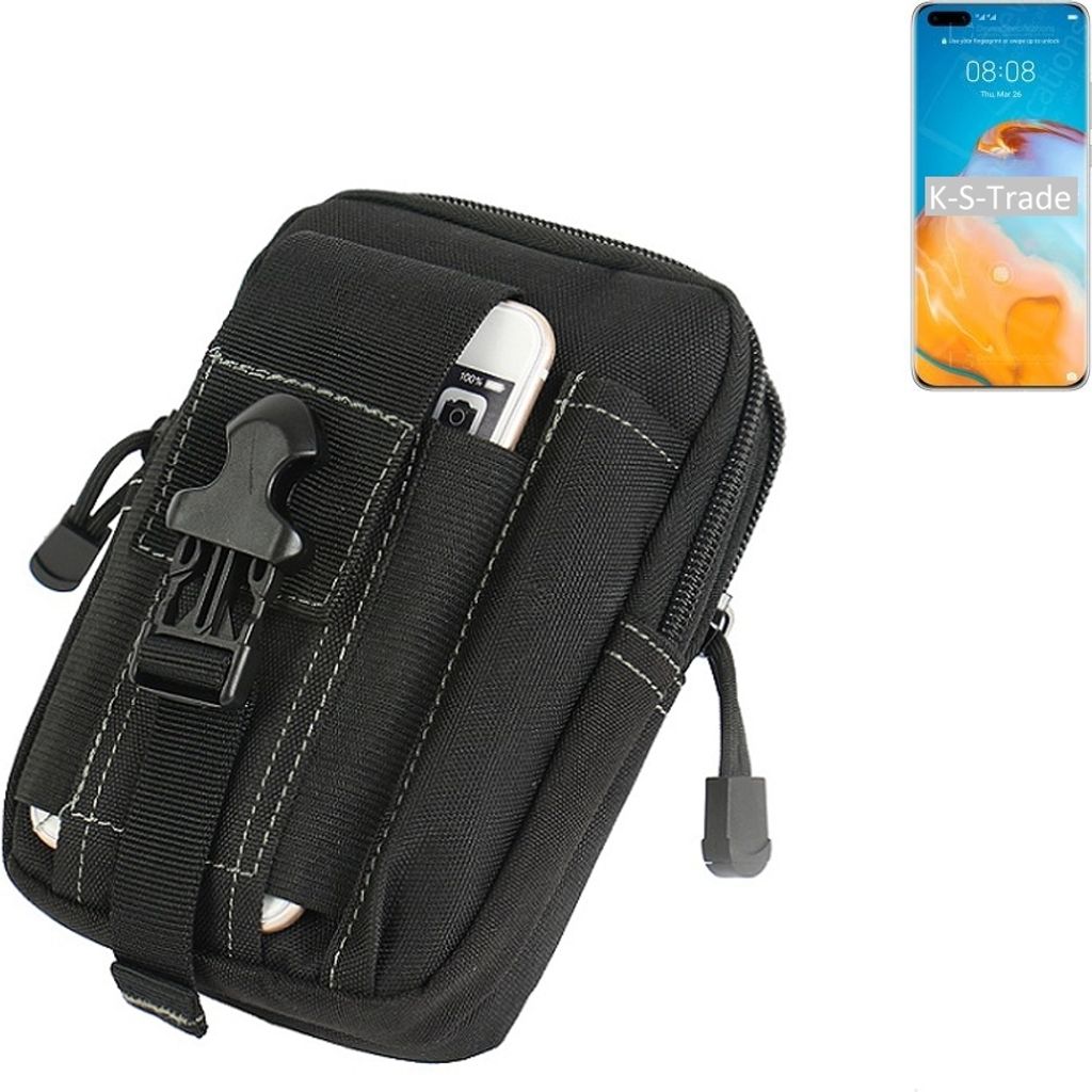 K-S-Trade Gürtel Tasche kompatibel mit Huawei P40 Pro Gürteltasche Holster Schutz Hülle Handy Hülle Smartphone outdoor Handy-Hülle schwarz