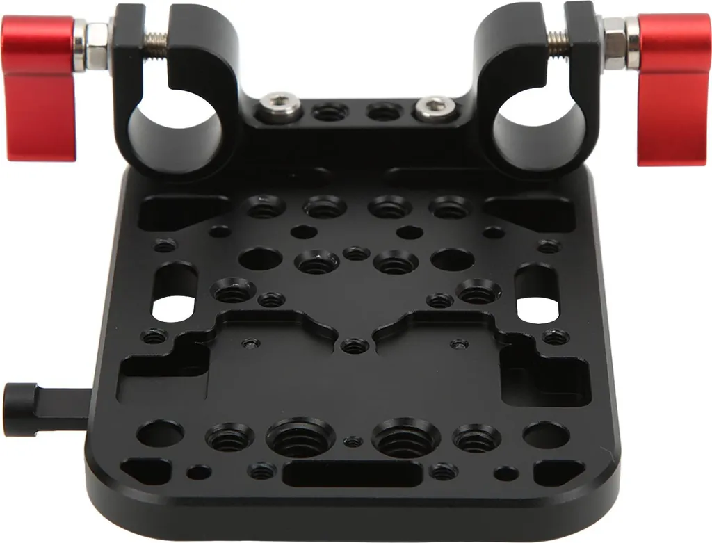 Adattatore splitter per l'alimentazione della piastra batteria V-Mount Lock con morsetto per asta da 15 mm per fotocamere DSLR