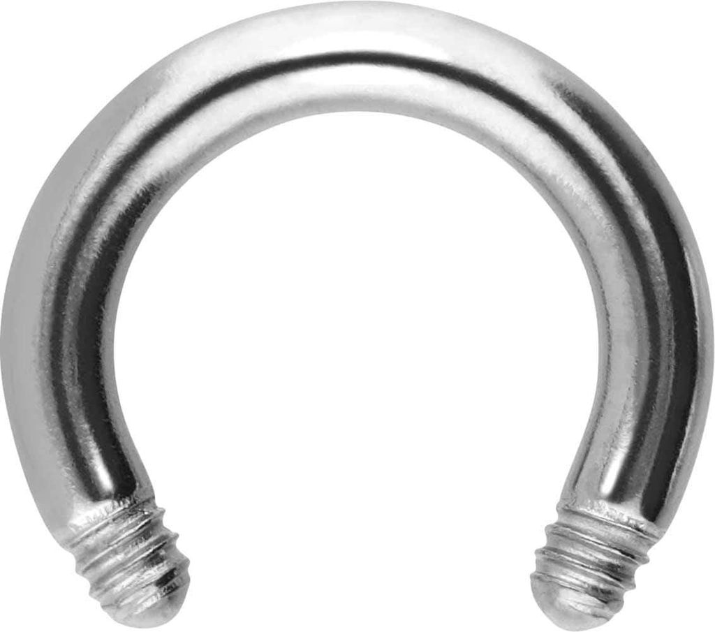 Ohrpiercing, Nasenpiercing, Septum Piercing Chirurgenstahl Hufeisenring ohne Kugeln Silber Innendurchmesser: 6mm + Stabstärke: 1,6mm