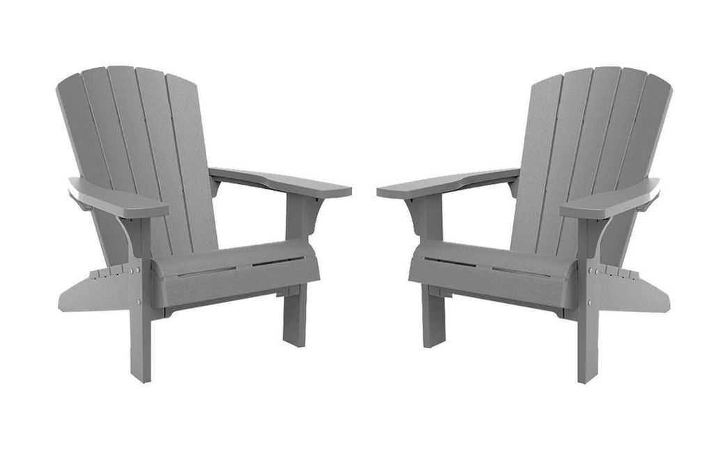 Keter Gartenstühle Troy Adirondack 2er Set hellgrau Produktbild 