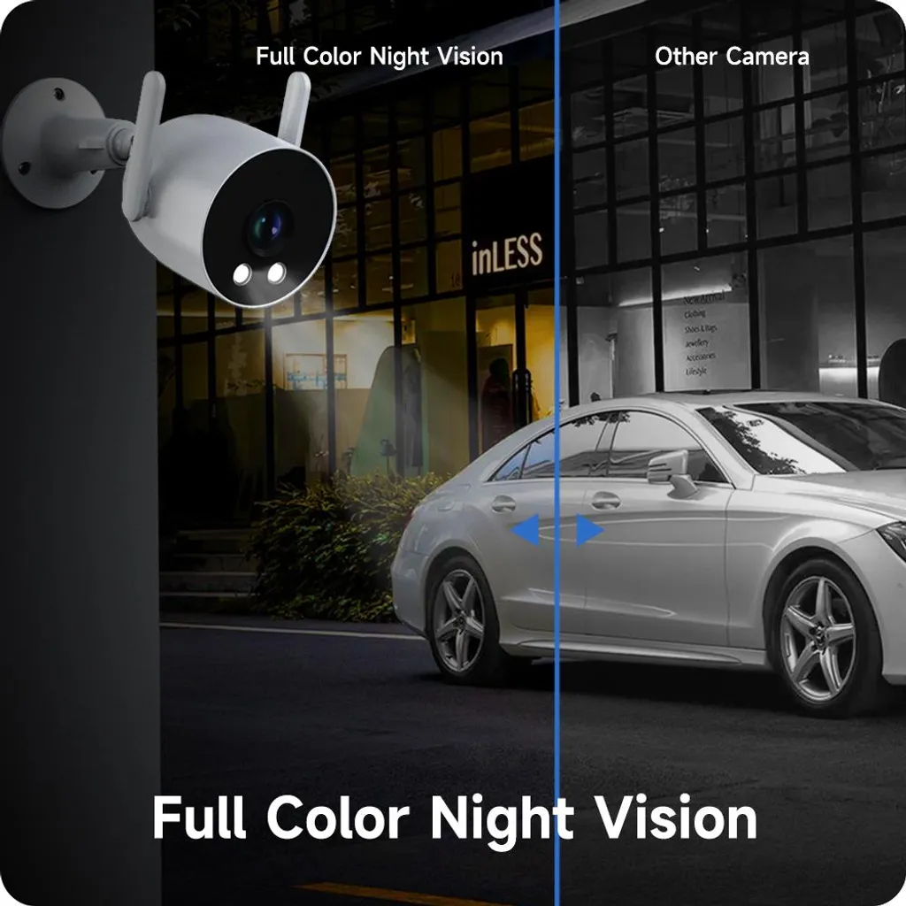 Caméra de sécurité MiHome EU avec vision nocturne couleur et détection