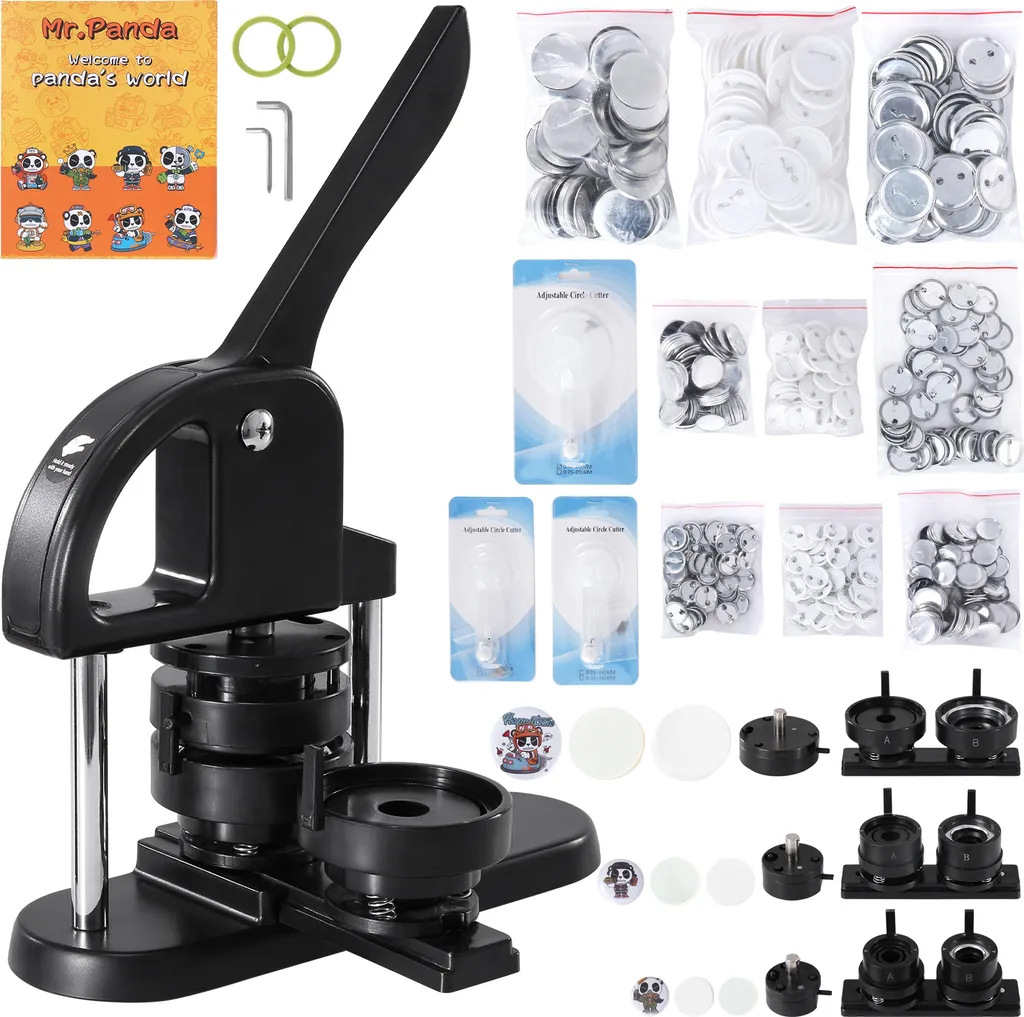 SucceBuy Machine à Badges 3 en 1 avec 25 32 58mm et 300 Pièces Incluses
