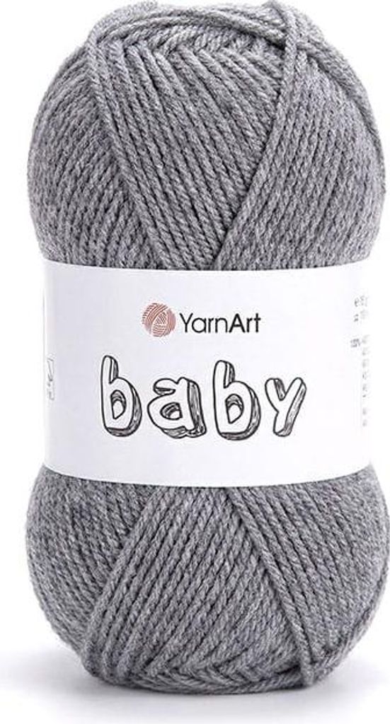 YarnArt Baby Wolle Grau 0029, Weich & Allergiefrei, Ideal für Kinderkleidung, 100%.Polyacryl, 50g