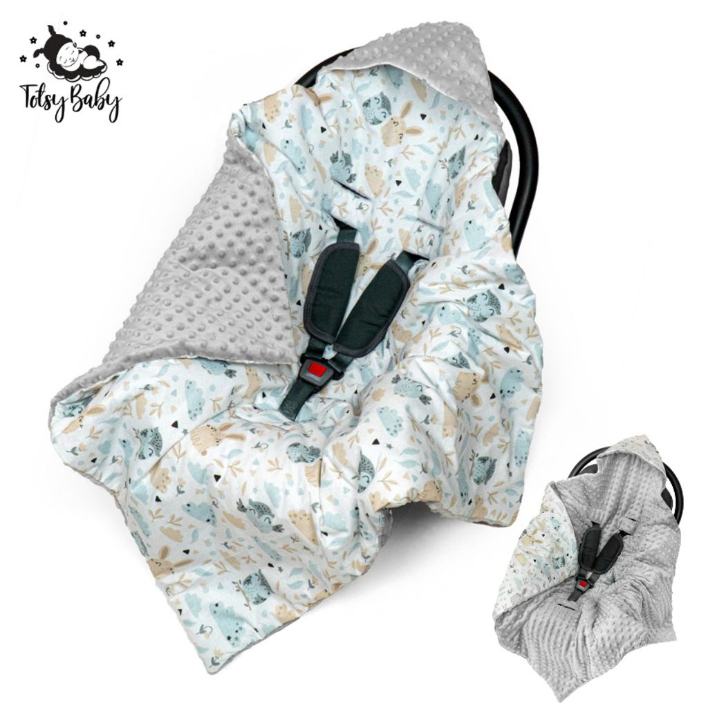 Decke Schlafsack MINKY 100 % BAUMWOLLE für den Autositz  Babydecke 