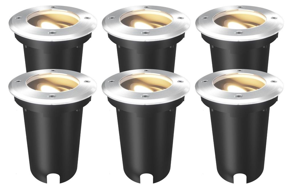 Ledvion 6er Set LED Bodenstrahler Außen IP67 10W 230V GU10 Produktbild 