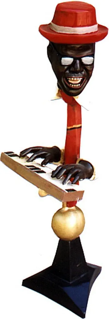 Figurine Pianiste Design Sculpture Artistique Finition Mate Noire 4025