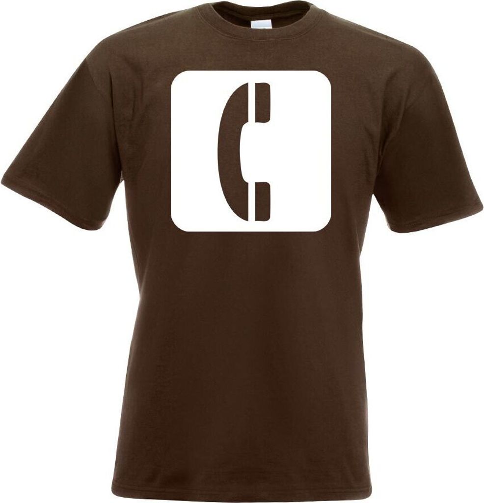 Kiwistar - T-Shirt - Chocolate - Telefon Kontakt Anruf Piktogramme Herren Funshirt Bedruckt Design Sprüche Spruch Motive - mit Motiv Bedruckt - Fu...