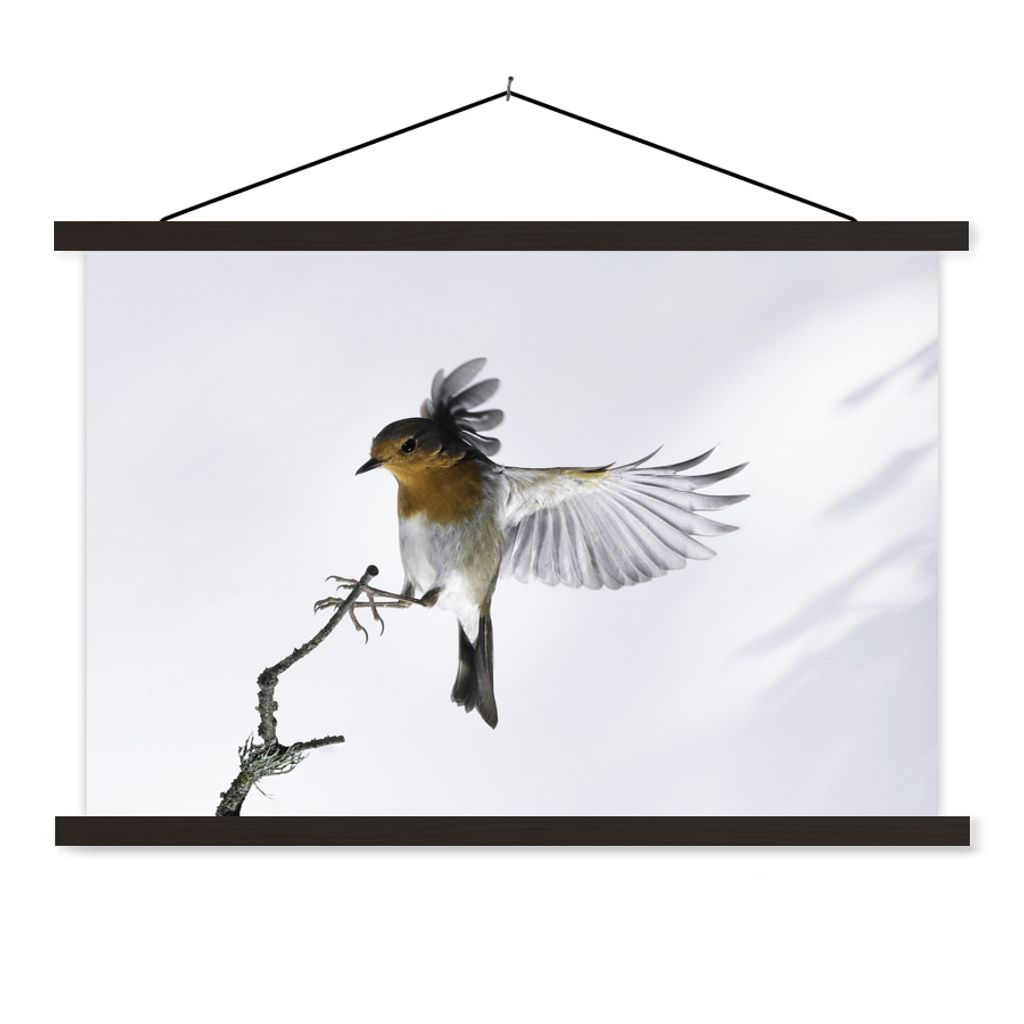 MuchoWow Textilposter Nahaufnahme Vogel 120x80 cm mit schwarzem Rahmen - Wanddeko
