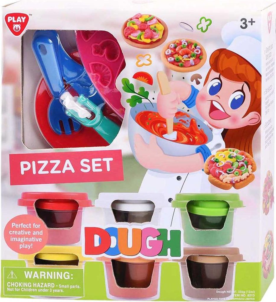 Playgo Pizza-Knete – 6 Töpfchen