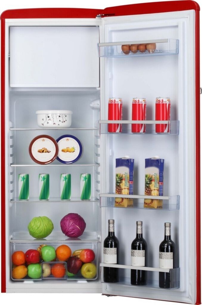 Amica KSR 364 150 R Standkühlschrank mit Gefrierfach Rot