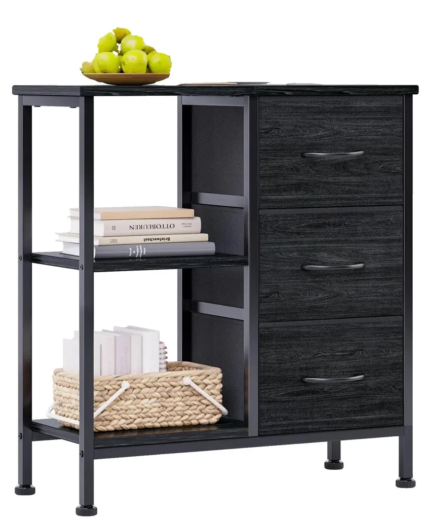 Étagère à dossiers noire structure en métal robuste pour bureau Modèle X