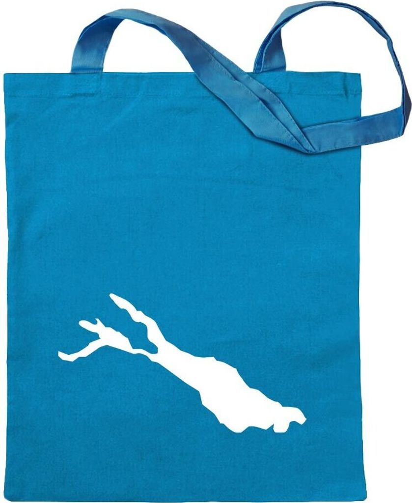 Kiwistar - Baumwolltasche - hellblau - Bodensee - Deutschland - See - Tragetasche Stoffbeutel Umhängetasche langer Henkel