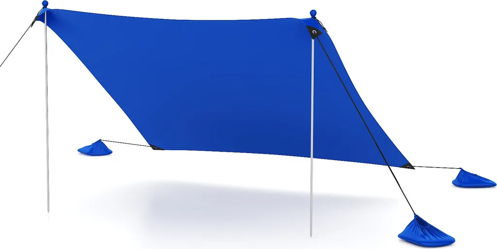 COSTWAY Tenda da Spiaggia 300x300cm UPF 50+ Protezione Solare Portatile