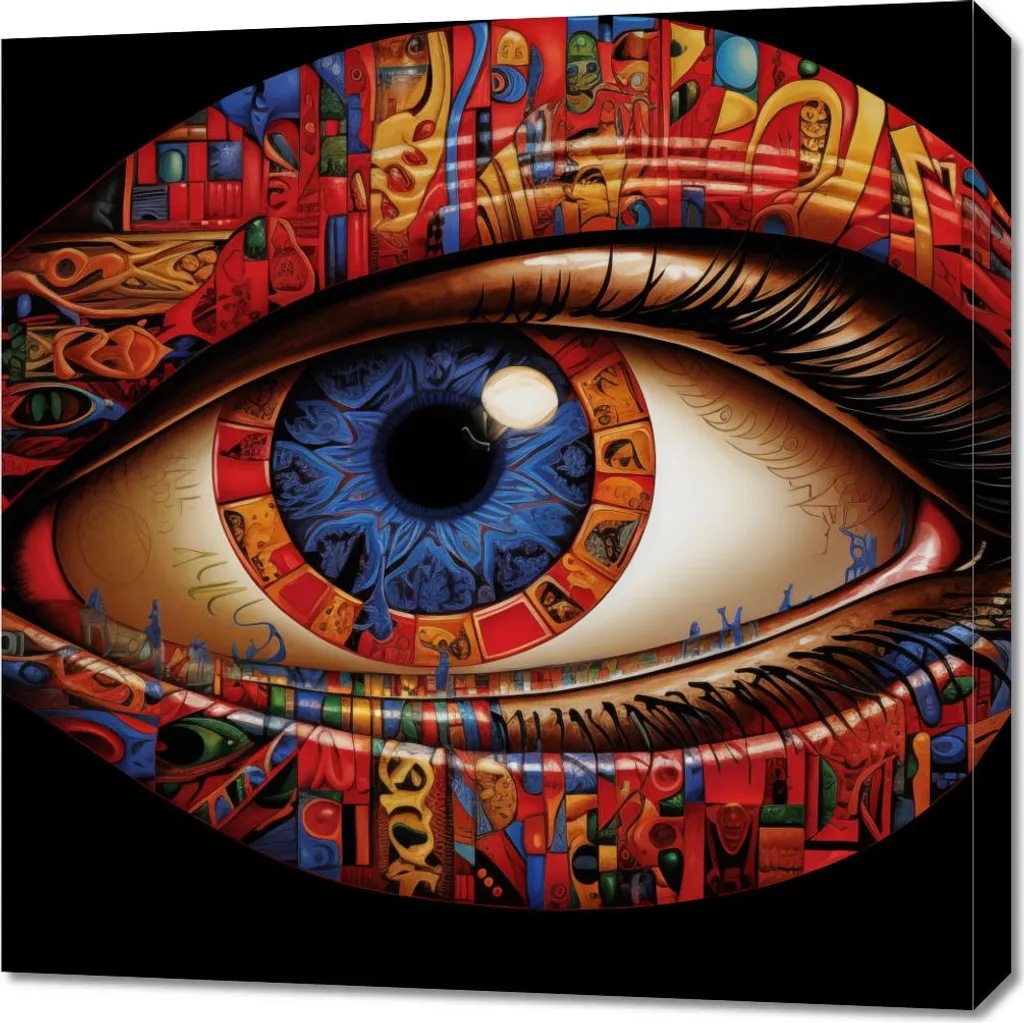 Quadro 70x70 cm Nell'occhio dell'osservatore - Tela Moderna per Arredo
