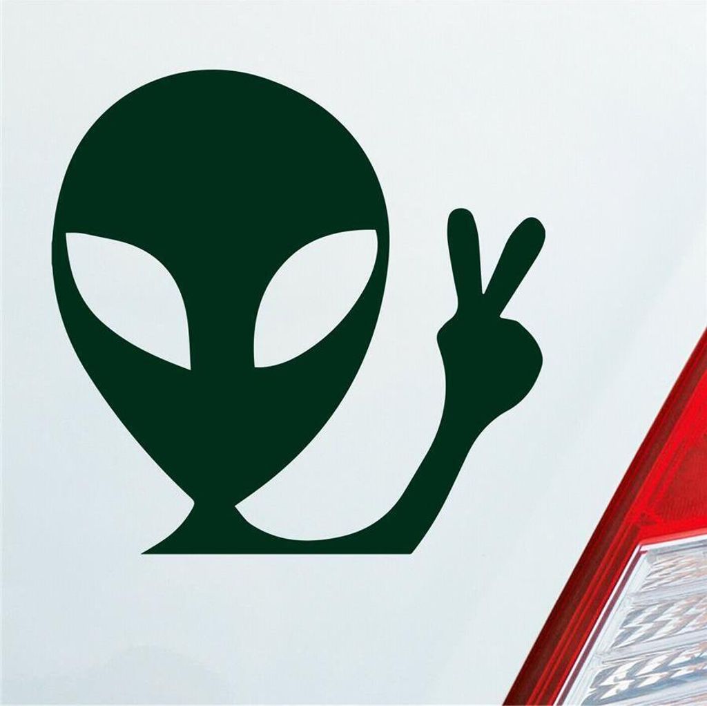 Auto Aufkleber XL Alien Außerirdischer Peace E.T. ET 20x20 Produktbild 