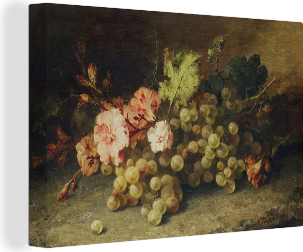 OneMillionCanvasses - Leinwandbilder - 150x100 cm, Obst - Stilleben mit Weintrauben - Alte Meister, Wandbilder Kunstdruck Wanddekoration - Foto a...
