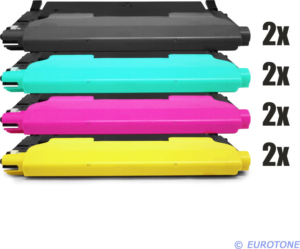 8x Eurotone Toner Alternative für Samsung CLT-P406C / CLT-K406S Black Schwarz / CLT-C406S Blau Cyan / CLT-M406S Rot Magenta / CLT-Y406S Gelb Yellow