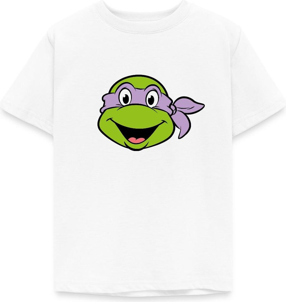 Spreadshirt Teenage Mutant Ninja Turtles Donatello Kostüm Karneval Kinder T-Shirt, 98/104 (3-4 Jahre), Weiß