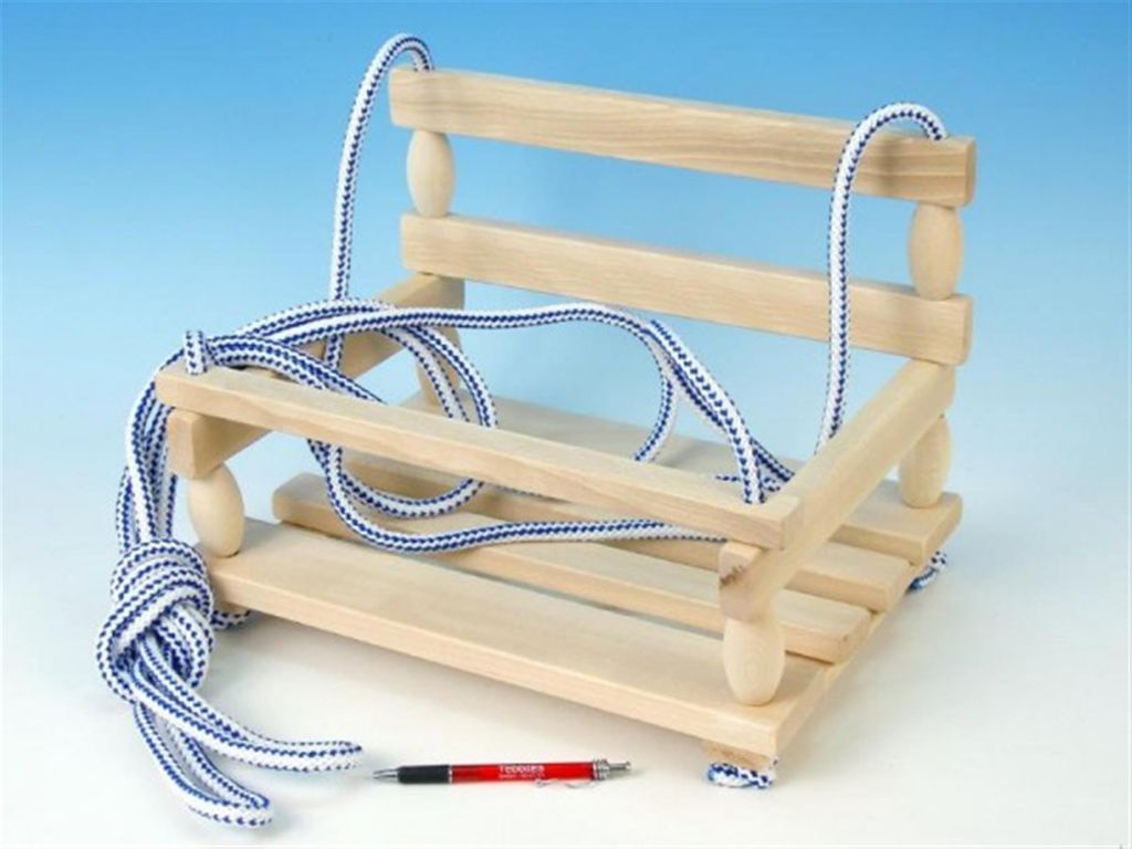 Teddies Houpačka dřevo přírodní 38x30cm nosnost 80kg v Obrázek produktu 