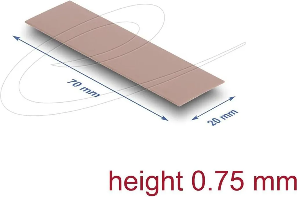 Pad Termico 70x20x0,75mm per SSD M.2 | Semplice ed Efficace
