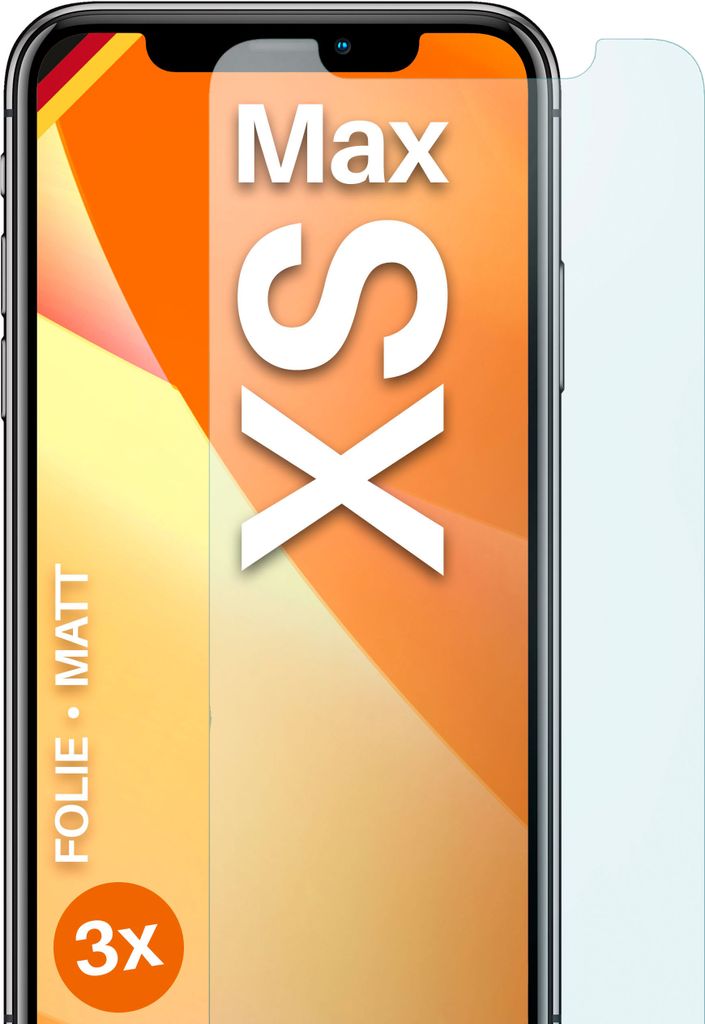 moex 3x Schutzfolie kompatibel mit iPhone XS Max - Displayschutzfolie Anti Reflex Folie, Matt