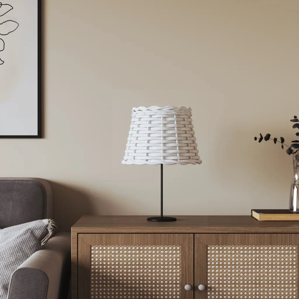 Abat-jour blanc en osier Ø20x15 cm Hommie1450341 pour pied de lampe
