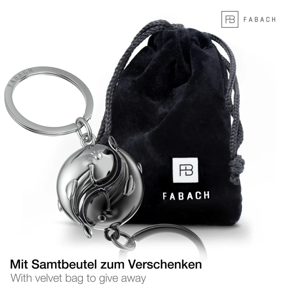 FABACH Porte-clés Baleine Moby pour Couple - Idée Cadeau Saint-Valentin