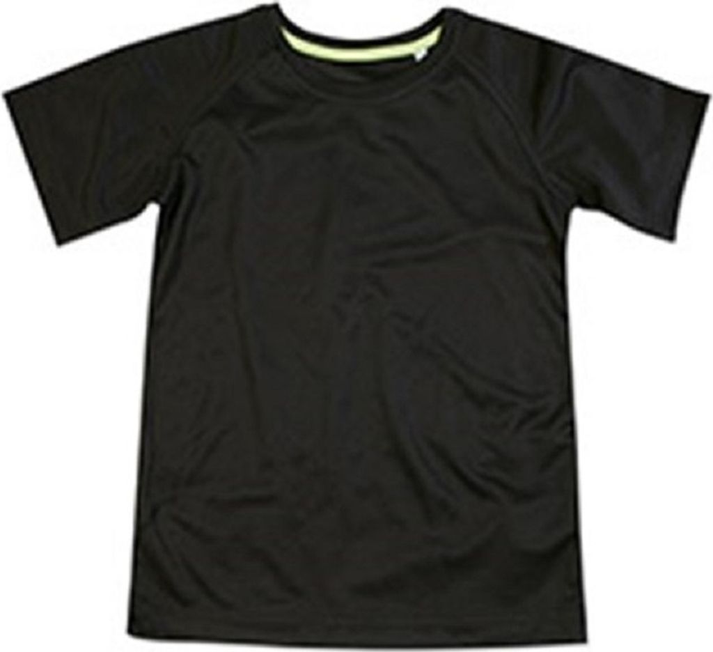 Stedman Kinder Raglan Netz T-Shirt AB349 (XS) (Schwarzer Opal)