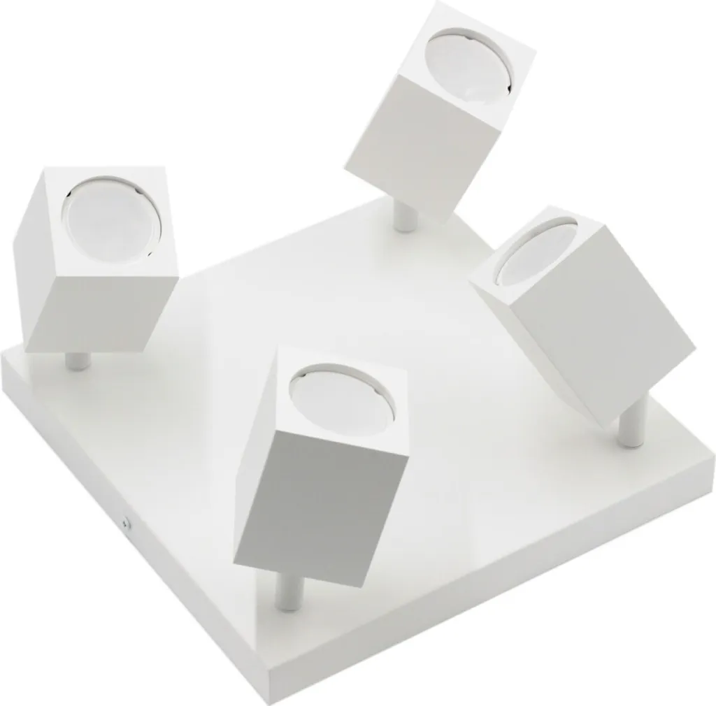 Plafonnier blanc IdeaLED Quantus 4xGU10 métal pour salon moderne