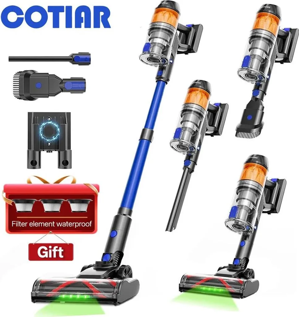 Aspirateur sans fil pour maison et poils d'animaux R11-Bleu 500W