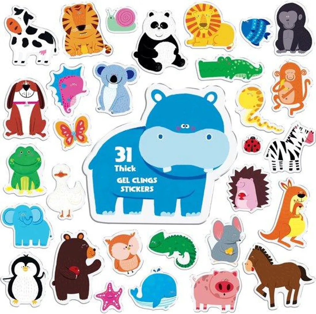 Lot de 31 autocollants animaux pour décoration murale chambre enfant