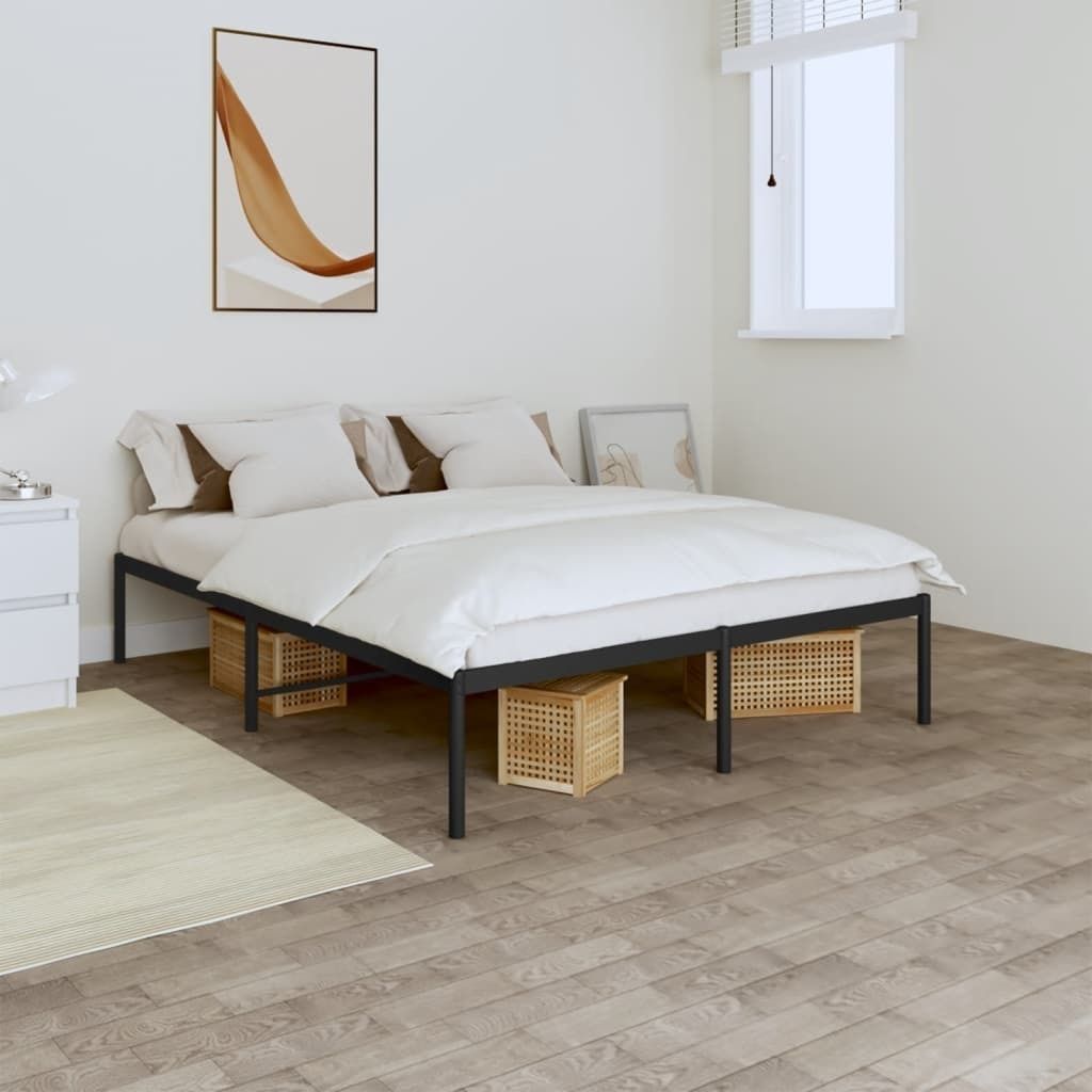 Maison Exclusive - Bettgestell Metall Schwarz 160x200 cm