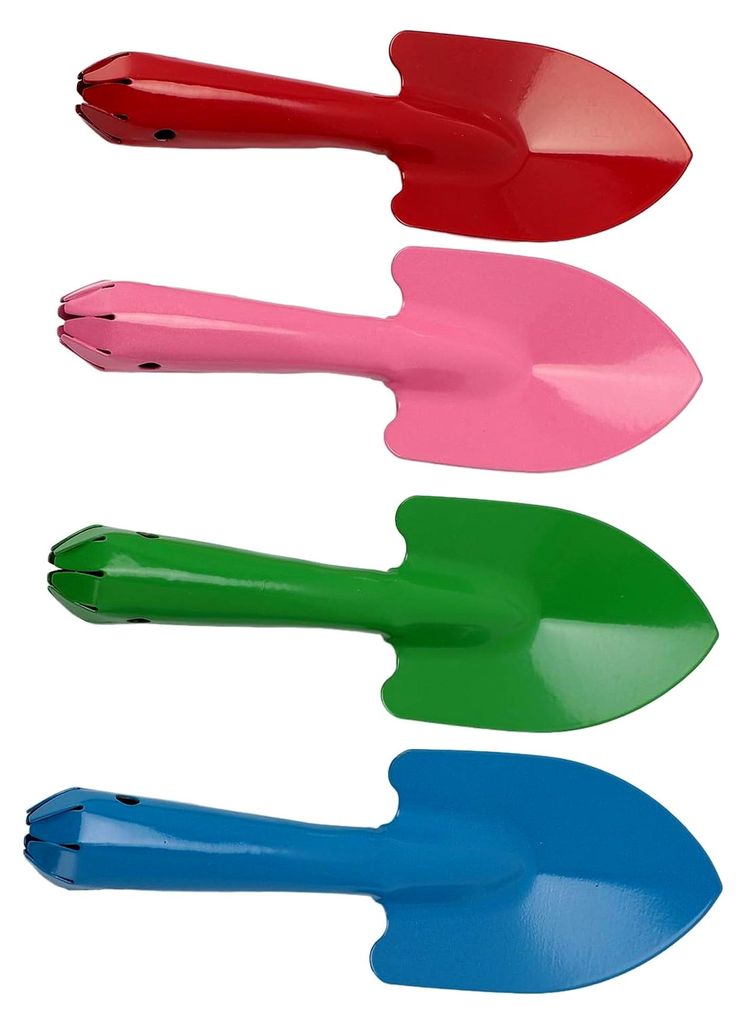 4-teiliges Gartenschaufel-Set, Bunte Handkelle aus Metall zum Graben und Umpflanzen von blühenden Pflanzen