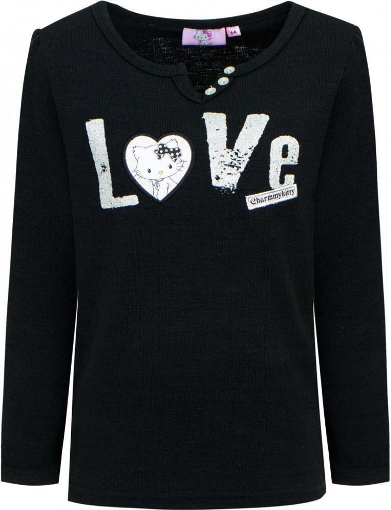 langärmeliges T-Shirt mit LOVE Glitzer Motiv von Charmmy Kitty schwarz 98
