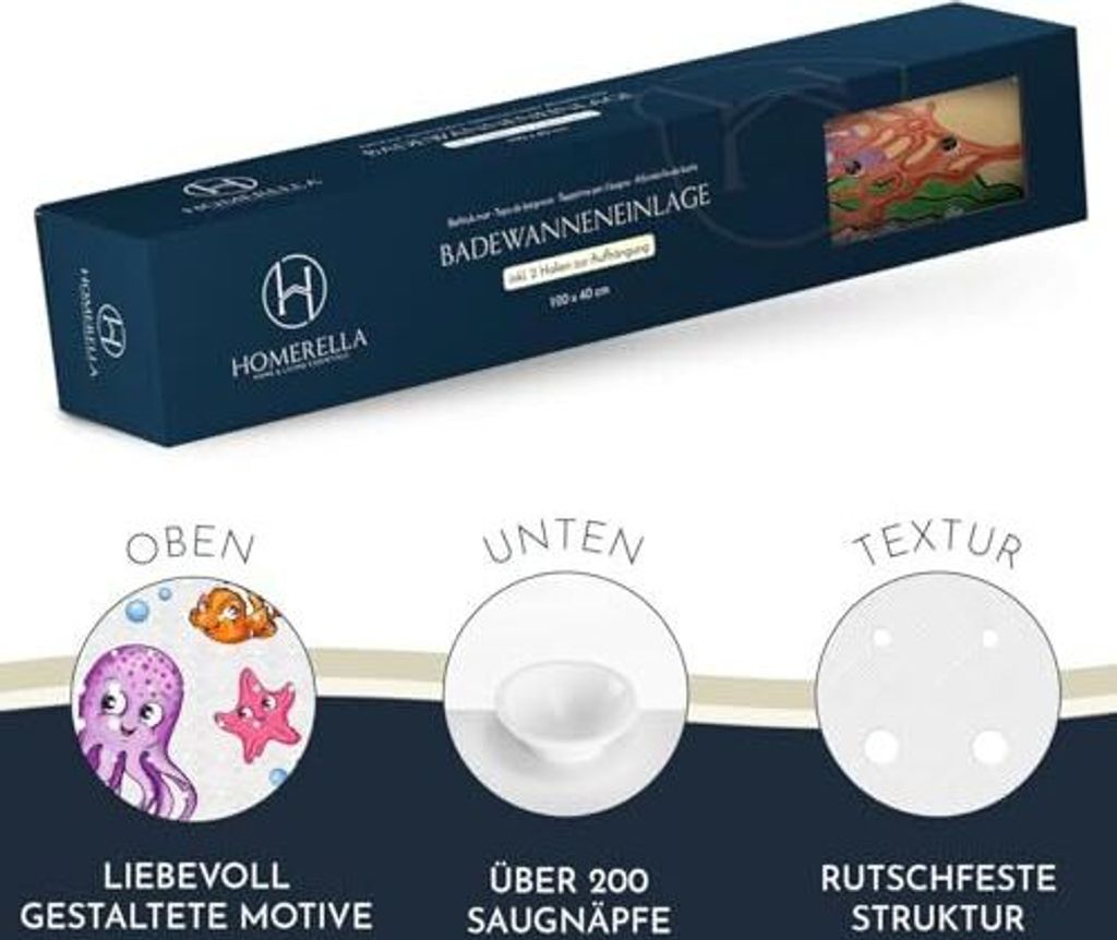 Homerella - Tapis de Douche Antidérapant et Lavable en Machine