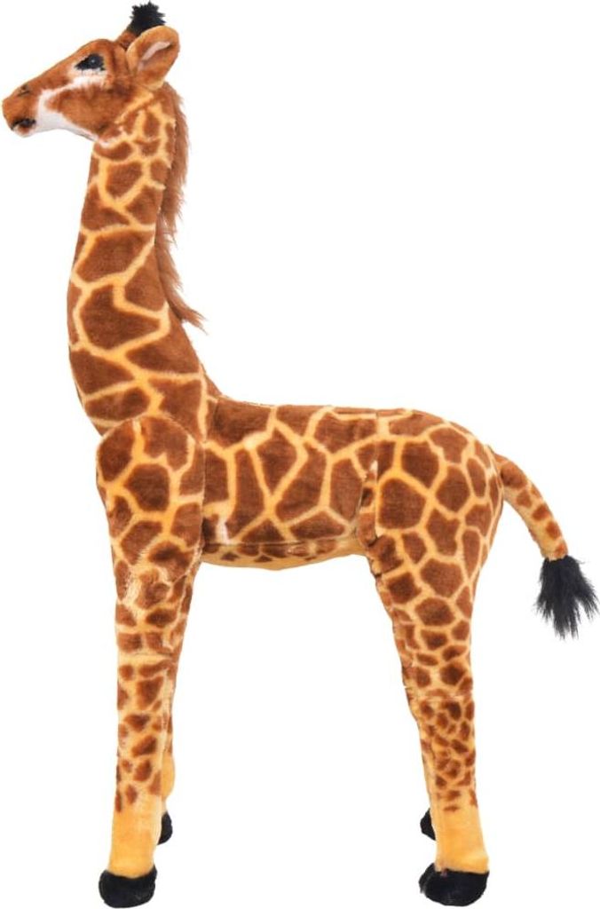 vidaXL Plüschtier Giraffe Stehend Plüsch Braun und Gelb XXL