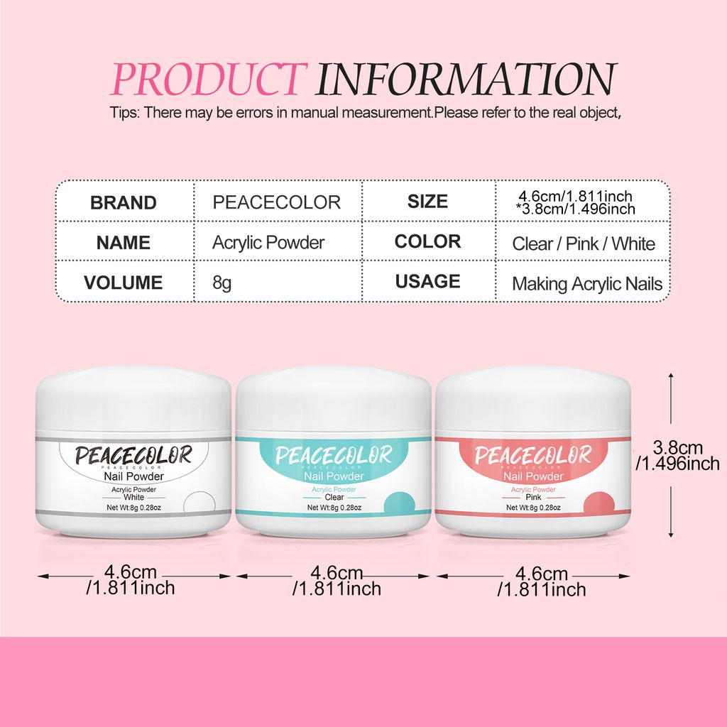 Acryl Nagelset Acryl Pulver Nägel Kit 3 Farben Acryl Nagel Produktbild 9