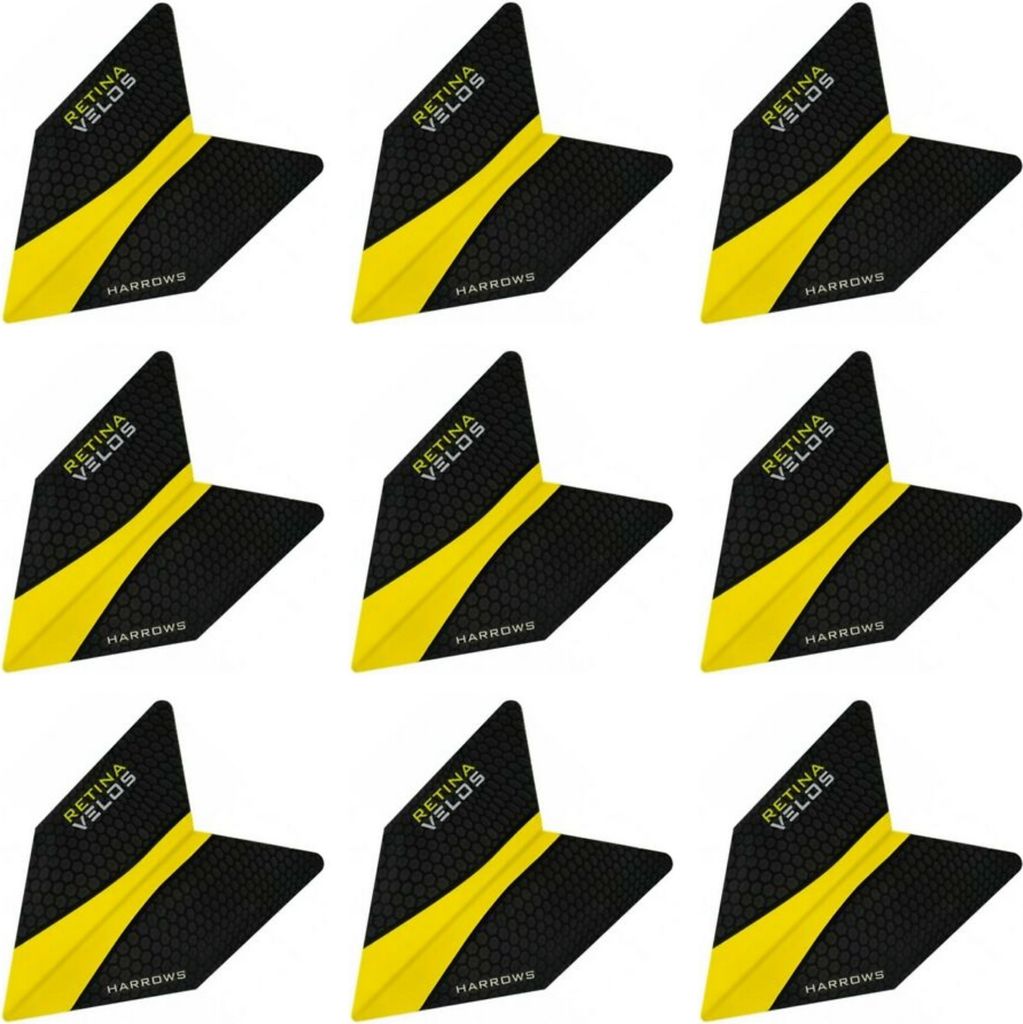 Harrows Retina Velos Dart Flights 100 Mikron Gelb | 3 Sets = 9 Flights