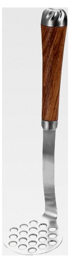 Edelstahl-Gemüsestampfer mit Holzgriff für Babynahrung und Kartoffelpüree