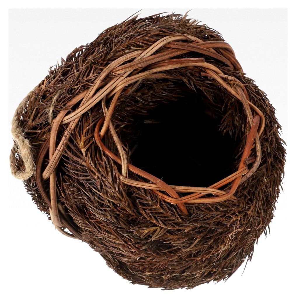 Gewebtes Vogelnest aus Naturmaterial für den Garten - Wetterfestes und umweltfreundliches hängendes Vogelhaus in zufälliger Farbe