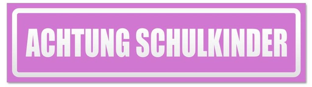 Kiwistar - Autoaufkleber - Flieder - 20 x 5,3 cm - Achtung Schulkinder invertiert - Hinweis Aufkleber Sticker für Auto, Kfz, Fahrrad, PKW, LKW