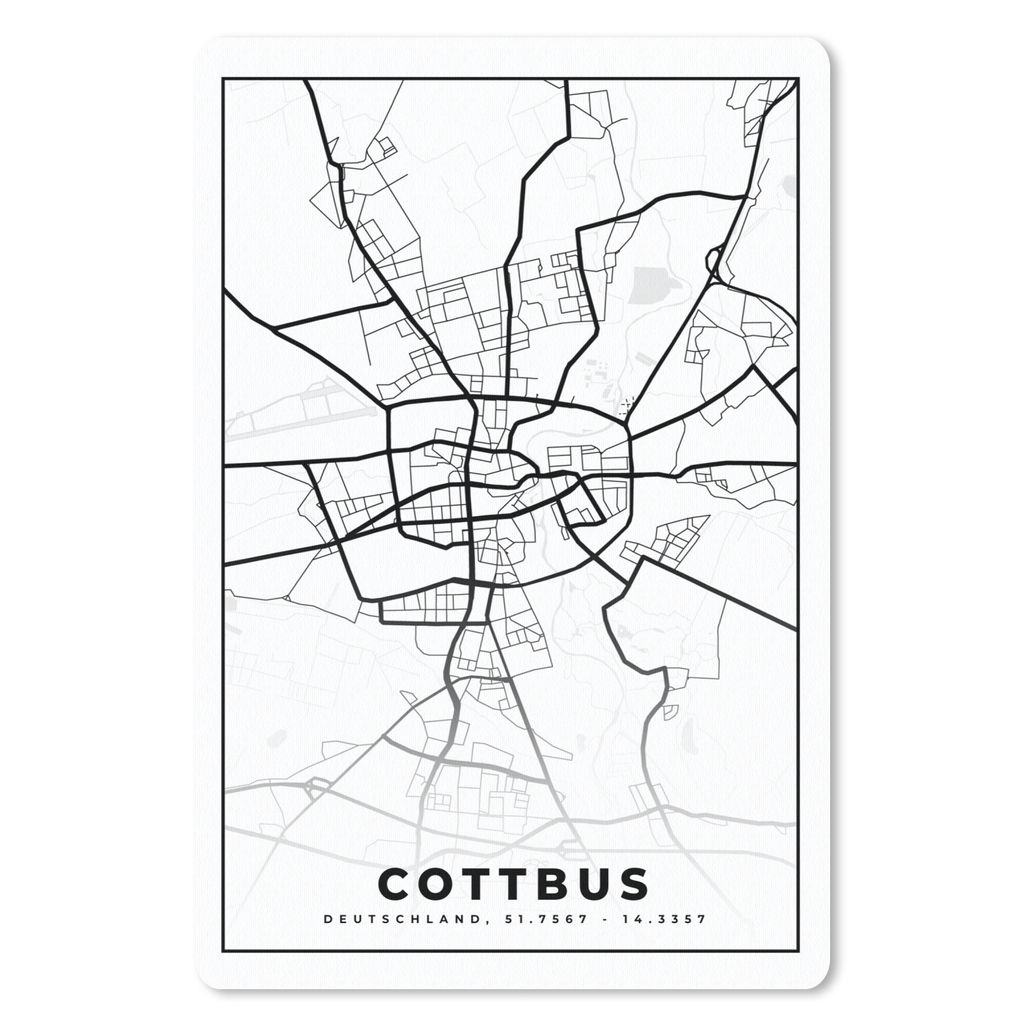 MuchoWow® Mauspad Mousepad Cottbus - Karte - Stadtplan - Produktbild 