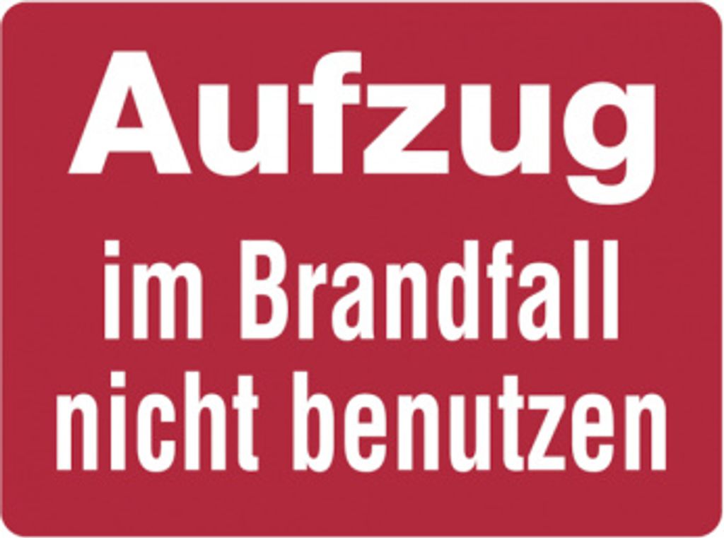 Dreifke Hinweisschild, Aufzug im Brandfall nicht benutzen | Folie selbstkleb...