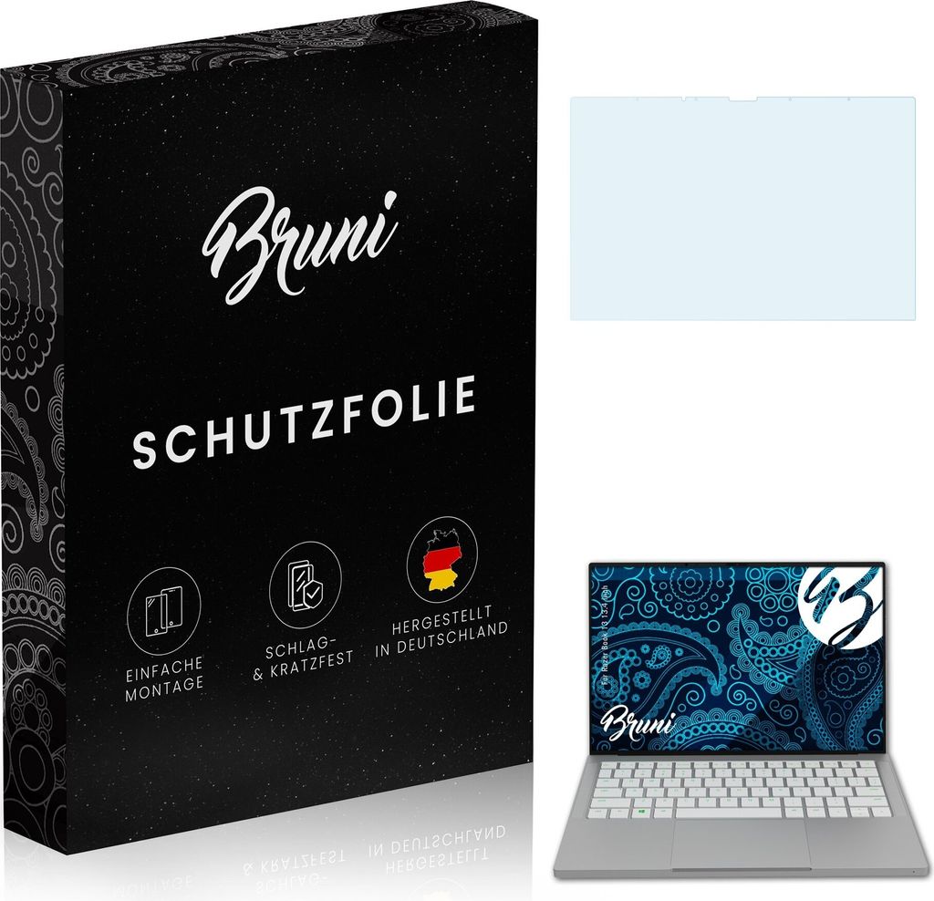 atFoliX 4061187869497, Laptop Bildschirmschutz, Transparent, Razer, Book 1313.4", Klare Bildschirmschutzfolie, Kratzresistent