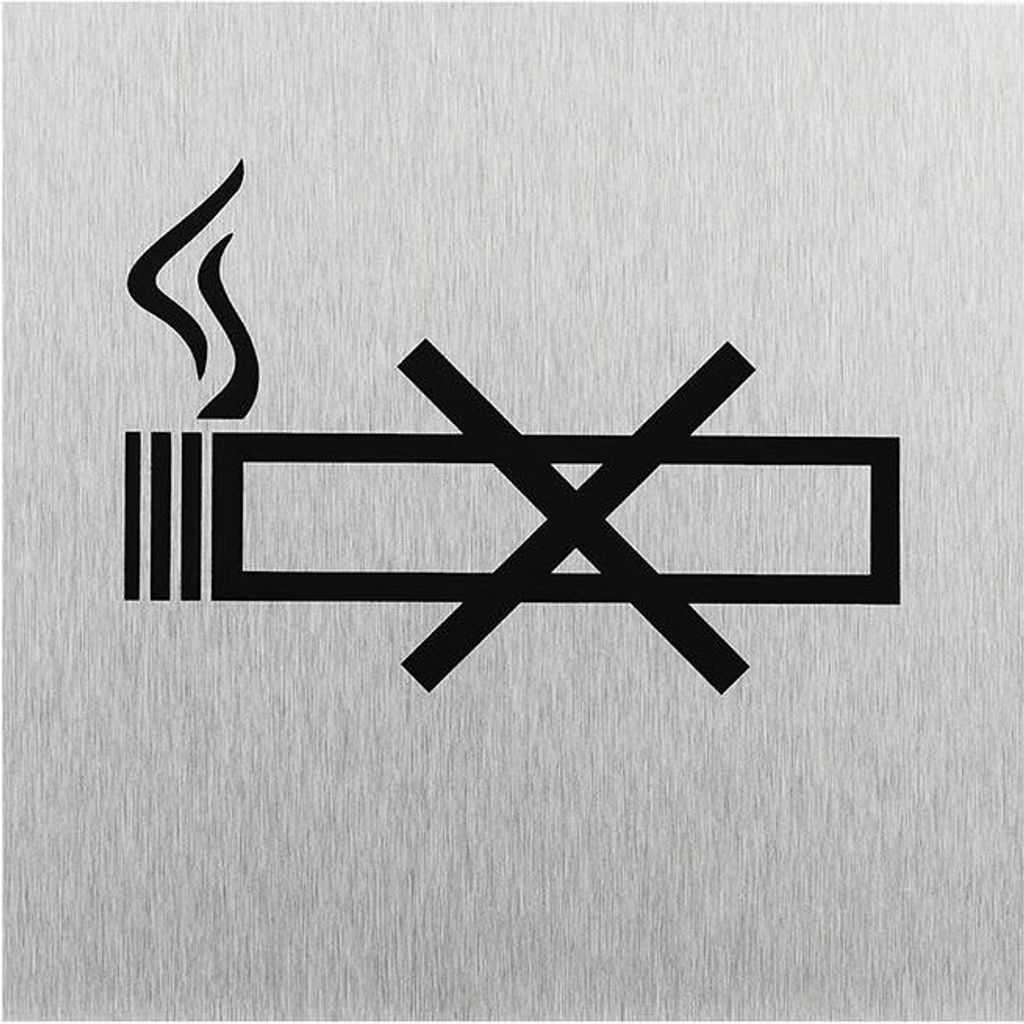 Aluminium Türschild " Bild Rauchen verboten " 120x120mm