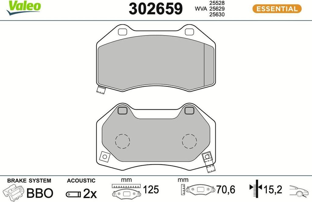 VALEO Bremsbeläge Satz Vorne für OPEL Corsa D Schrägheck (S07) 302659