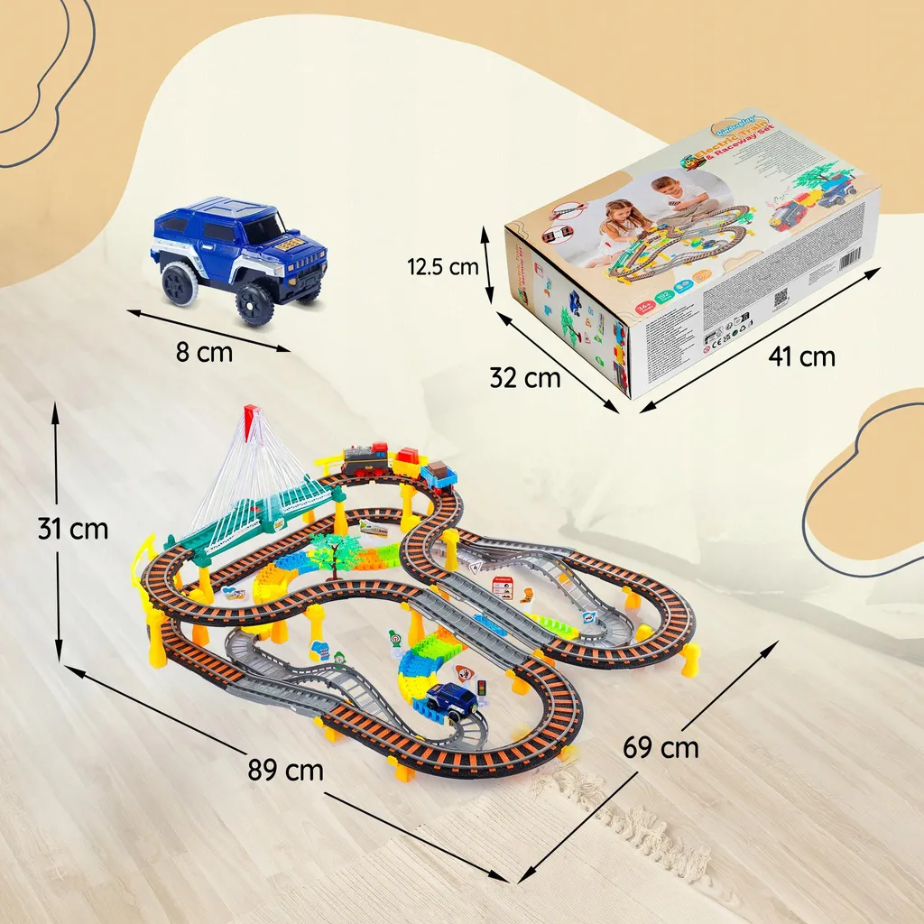 Circuit Train et Auto 2en1 : Fini l'Ennui avec 192 Pièces Son et Lumière