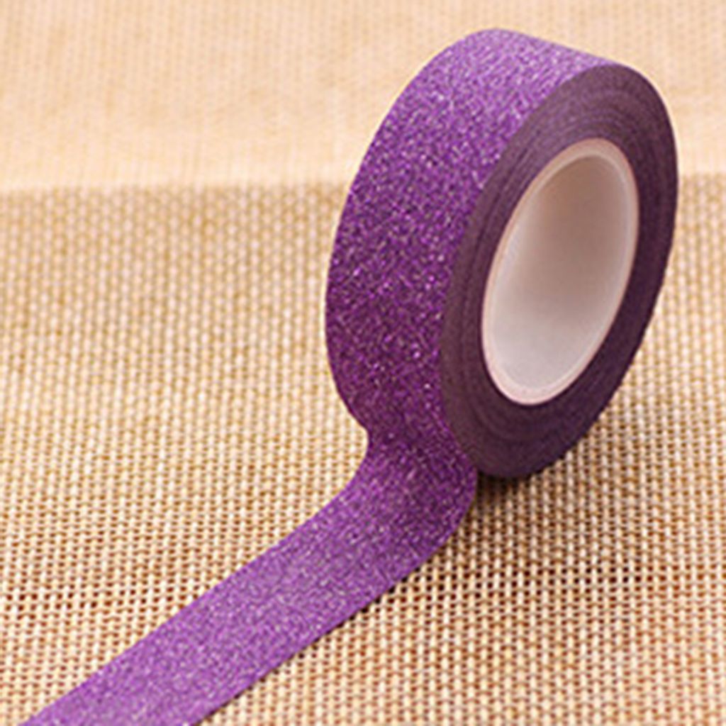 10 m Glitzer Washi Kleber Papiermaskierung Klebeband Label Dekorative DIY -Handwerk-Lila