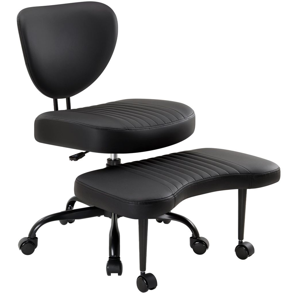 IWMH Bürostuhl mit Fußstütze, ADHS-Drehstuhl mit Rollen, Höhenverstellbar Schreibtischstuhl, Ergonomisch Stuhl mit Lendenwirbelstütze und Rüc...