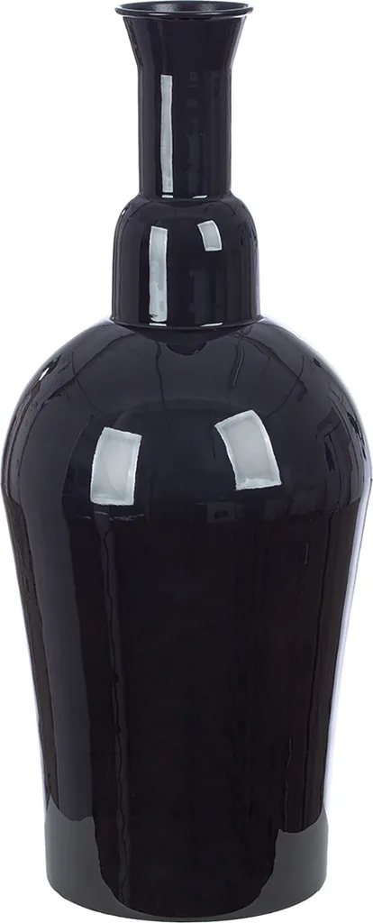 Vase de sol stable et moderne Filu noir 55cm, métal incassable pour salon